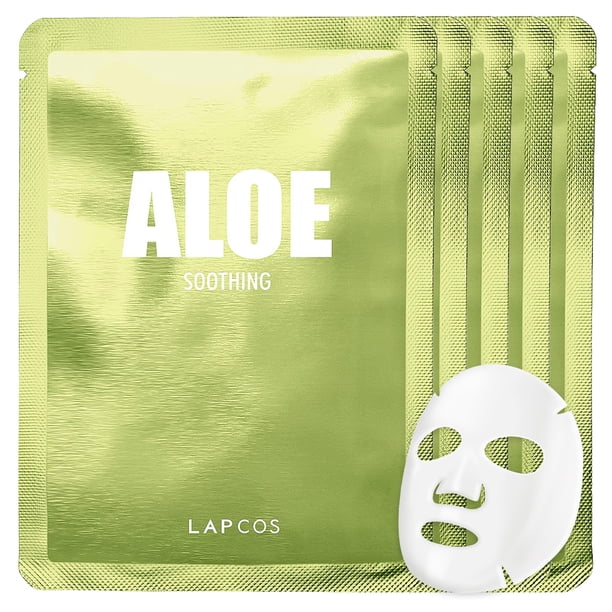 Mascarilla LAPCOS Aloe con gel de pepino y aloe, paquete de 5