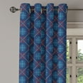 thumbnail image 2 of Ambesonne Nordic Grommet Curtain, Vintage Snowflake Motifs, 50" x 72", Blue Beige Scarlet, 2 of 6