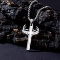 thumbnail image 4 of Fish Hook Necklace for Men 925 Sterling Silver Antler Duck Necklaces Antler Fish Hook Hunting Jewelry Gifts for Father, 4 of 6