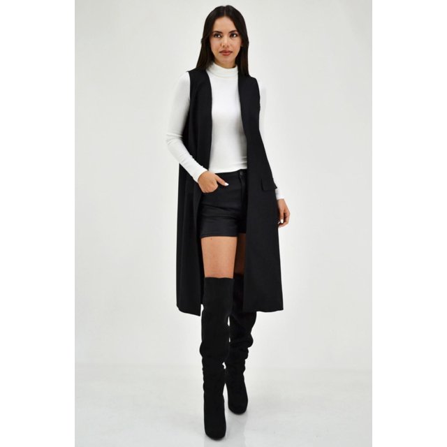 Chaleco largo Roman Fashion /Juvenil, 1080 (Negro) negro G Roman Fashion CH-ST-1080-NEGRO