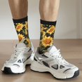 thumbnail image 6 of KLL Vintage Black Plaid Sunflower Print Cool Socks Men's Women's Crew Socks Funny Crazy Novelty Stockings, 6 of 6