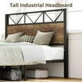 thumbnail image 5 of LIKIMIO Queen Bed Frame, Tall Industrial Headboard 51.2 ", Platform Bed Frame with Strong Metal Support, Solid and Stable, Noise Free, No Box Spring Needed, Easy Assembly, Vintage Brown, 5 of 18