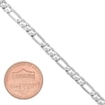 thumbnail image 2 of 4mm Rhodium Plated Flat Figaro Chain Bracelet, 9 inches, 2 of 7