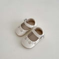 thumbnail image 2 of Busydd Baby Shoes Infant Girls Mary Janes Flats Fashion Solid Color First Walking Shoes Casual Breathable Wedding Dress Shoes Soft Sole Newborn Crib Shoes 5-18 Months, 2 of 7