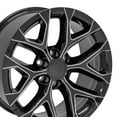 thumbnail image 5 of OE Wheels CV98 20 Inch Rims Fit Silverado 1500 Snowflake Style 6x139.7 20x9 Gloss Black with Milled Edge - Hollander 5668 (Set of 4), 5 of 5