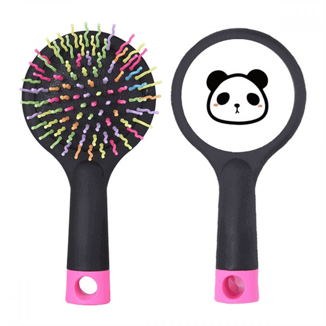 Animal Panda Brosse à Cheveux Ronde en Peluche Salon de Chat Démêlant Coussin de Base