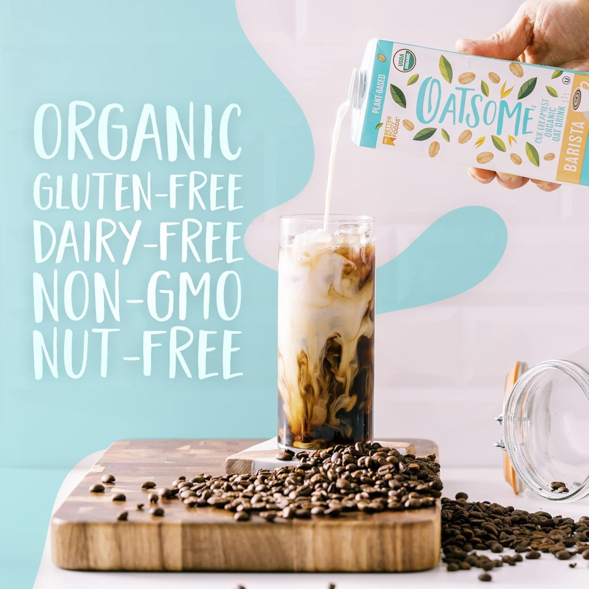 Oatsome Organic Oat Milk Barista, 33.8 fl oz, 6 pack