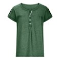 thumbnail image 4 of Mittory Women's V Neck Short Sleeve Tops Button Down Casual T Shirts Basic Dressy Tees, 4 of 7