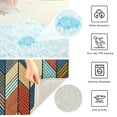 thumbnail image 3 of Yayeee Bath Rugs for Bathroom Floor Set of 2 Non Slip Fluffy Soft Absorbent Mat, Beige Geometric, 3 of 7