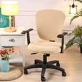 thumbnail image 6 of LQCrafK Office Chair Covers, Elastic Stretch Computer Chair Seat Slipcovers Super Fit Anti-dust Desk Seat Cover Spandex Removable Washable Kitchen Chair Protective Cover, 6 of 8