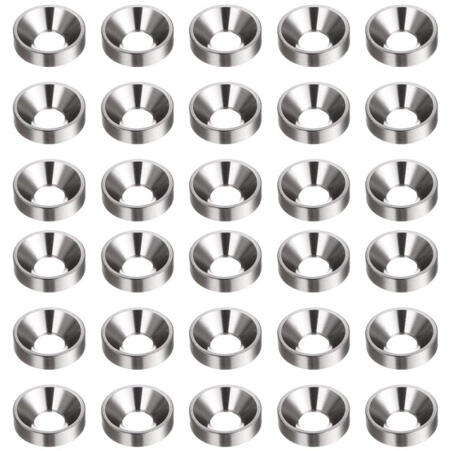 Unique Bargains Lot de 30 Rondelles à Encastrer M4 en Alliage d'Aluminium Anodisé, Gris
