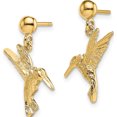 thumbnail image 2 of 14K Yellow Gold Delicate, Classic, Luxe Polished 20.05 Mm 11.05 Hummingbird Post Dangle Earrings, 2 of 4