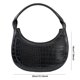 thumbnail image 3 of Bolso de media luna para mujer, bolso informal de PU para axila, bolso con cremallera Retro para chica, bolso elegante (negro), 3 of 8