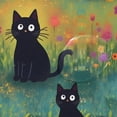 thumbnail image 4 of Yayeee Shower Curtain with Hooks 72"x72" Waterproof Fabric Bathroom Hanging Decor, Floral Black Cats Pattern, 4 of 5