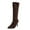Coffee, variant on XUNKUSGA Knee High Boots Women Fashion Pointed Toe Stiletto Heel Womens Boots Solid Color Casual Versatile Tall Boots Stretchy Vegan Suede Comfort Fall Winter Boot 36-42 Black