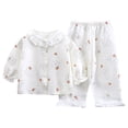 thumbnail image 3 of JUMEYU Girls Pjs Sets Little Girls Pajamas Sets Toddler Girls Pjs Sleepwear Sets Size 9-10 (Beige,9-10 Years), 3 of 7
