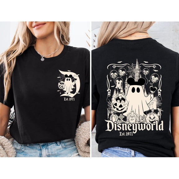 Disneyworld Halloween Shirt, Ghost Mickey Castle Trip Sweatshirt, Spooky Season Holiday Tee, Not So Scary Party Hoodie, Disney Halloween Tee