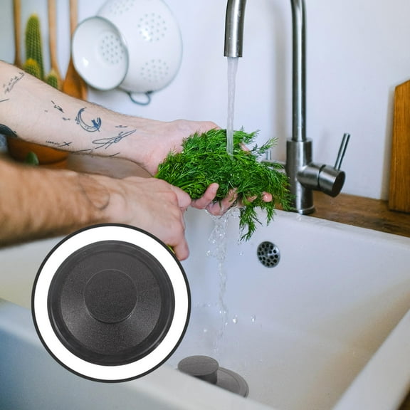 Minkissy Black Plastic Kitchen Sink Drain Stopper - , Practical, and Convenient Drain Cover for Bathroom and Kitchen Use