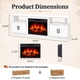 thumbnail image 5 of Ktaxon 70" Farmhouse TV Stand with Fireplace, Wood Entertainment Center with LED for TVs up to 80", 4 Barndoor Storage, 23" Electric Fireplace Mantel, White, 5 of 7