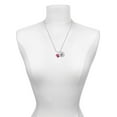 thumbnail image 3 of Delight Jewelry Silvertone Hot Pink Resin Heart in Frame Silvertone Script Initial Disc - P - Charm Necklace, 20"+3", 3 of 4