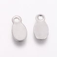 thumbnail image 2 of 100pcs Tarnish Resistant 201 Stainless Steel Oval Stamping Blank Tag Stainless Steel color 10.5x5.5x0.5mm Hole: 1.5mm, 2 of 2