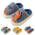 thumbnail image 4 of Otqutp Toddler House Shoes Fashion Autumn and Winter Children Slippers Boys and Girls Flat Bottom Non Slip Solid Color Slip On Plush Warm Cute Dinosaur Patterns(Orange,9-9.5 Years), 4 of 4