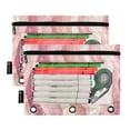 thumbnail image 5 of FORMRS 2 Pack Pencil Pouch for 3 Ring Binder with Clear Window Zipper Case, Soft Brown Pattern, 5 of 6