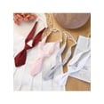 thumbnail image 5 of INSPIRE CHIC Women's Pre-tied Short Ties Solid Color Small Tie for Uniform School Burgundy One Size, 5 of 5
