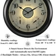 thumbnail image 4 of Illuminated Indoor Outdoor Clocks Waterproof 18 inch with Smart Night Light Sensor,Large Wall Clock with Thermometer & Hygrometer,Oil Rubbed Bronze Black,House Warming Gifts New Home, 4 of 10