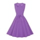 thumbnail image 1 of Puntoco Vestido Retro De Swing Grande Sin Mangas Con Cinturón Hueco Con Cuello En W De Color Sólido De Verano Para Mujer Púrpura Xxl,Regalos Para Mujer Joven, 1 of 6
