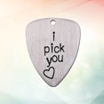 thumbnail image 4 of Miangastore Titanium Steel Carved Guitar Pick I Pick You Letter Carved Ukulele Pick Musical Instrument Accessory, 4 of 9
