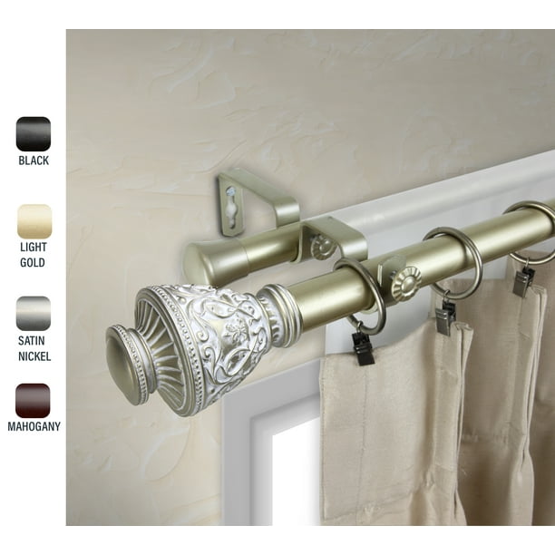Rona 1" dia. Double Curtain Rod 160240 inches Gold