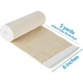 thumbnail image 2 of Elastic Bandage Wrap, (6" Wide x 15 Feet), 4 Pack Cotton Compression Bandages with Self-Closure on Both Ends, Support & First Aid for Sports, Medical, Injury Recovery, 2 of 6