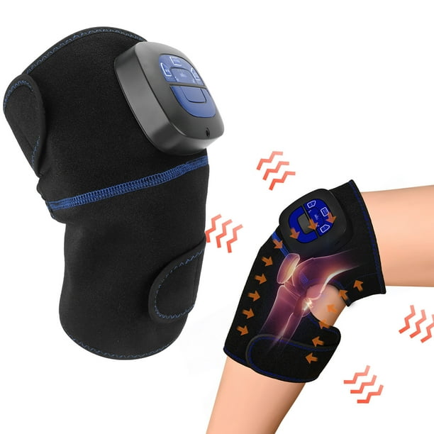 Spptty Heated Knee Brace Wrap,Electric Knee Heating Wrap 2 Gears Muscle  Pain Relief Vibration Massage Pad For Shoulder Leg US Plug  110‑240V,Vibration Massage Shoulder Wrap 