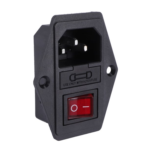 3 Pin IEC320 C14 Inlet Module Plug Fuse Switch Male Power Socket 10A ...