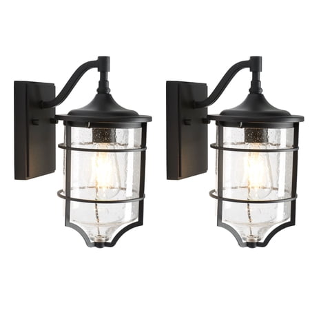 SAFAVIEH Rueda 2-Light ST58 E26 Bronze Steel Wall Sconce with Black Shade Set of 2