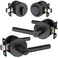 thumbnail image 2 of Mega Handles Raegen Combo Lever Door Handle, Matte Black, 2-Piece Keyed-Alike Set, 2 of 5