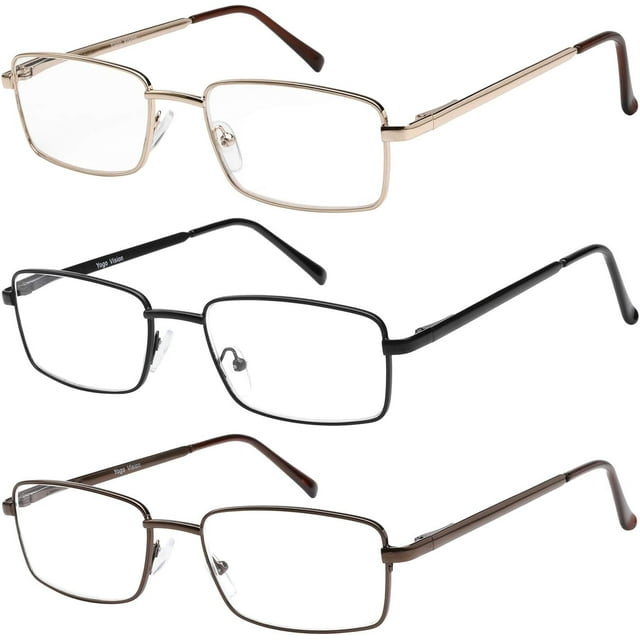 Success Eyewear Unisex Set of 3 Metal Full Rim Reading Glasses
