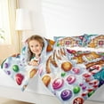 thumbnail image 5 of Manfei Cartoon Gingerbread Man Full Size Comforter Sets,Colorful Christmas Candy Bedding Comforter Set,Happy New Year Bedding Sets For Boys Girls,Microfiber Bedroom Decor Reversible,3pcs, 5 of 9