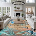 thumbnail image 4 of Jellyfish Coastal Area Rug 8x10 Washable Rug Non Slip Summer Nautical Starfish Coral Brown Anchor Large Area Rug Soft Stainresistant Indoor Floor Carpet for Bedroom Home Office Dining Room, 4 of 8