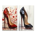 thumbnail image 2 of Designart "Black And Red High Heels Euphony V" Fashion Wall Art Set Of 2 - Black Fashion Gallery Wall Set For Home Decor, 2 of 7