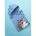 thumbnail image 3 of Unicorn Skull W Flowers Hoodie Women -Smartprints Designs, Female 4X-Large, 3 of 4