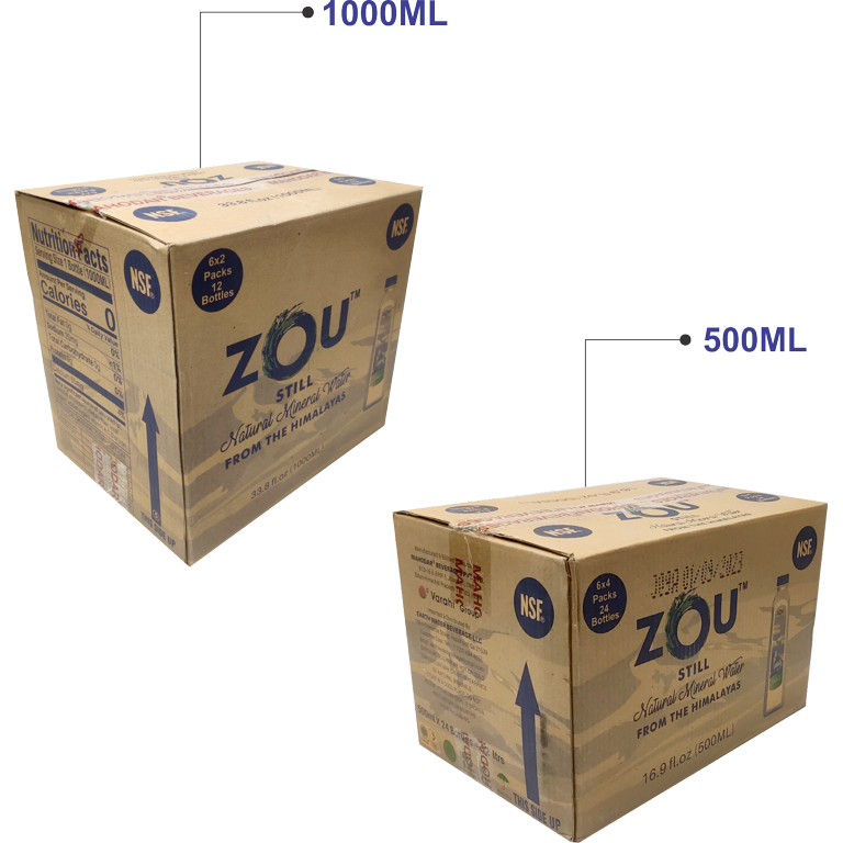 Zou Natural Mineral Water From The Himalayas | 1 Liter Bottle (12 
