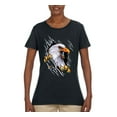 thumbnail image 2 of Torn Ripped Eagle Claws Animal Lover Womens Graphic T-Shirt, Black, Small, 2 of 3