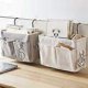 thumbnail image 4 of Bed Pocket, Triomphe 2 Piece Bedside Hanging Bed Basket, Waterproof Canvas Bedside Shelf Organizer, Bedside Hanging Bedside Storage Bag(Grey, Cream Wh, 4 of 4