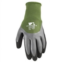 Wells Lamont 7039511 Mens Indoor & Outdoor Latex Coated Grip Gloves, Gray & Green - Medium - 1 Pair