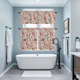 thumbnail image 4 of Red Retro Floral Kitchen Curtains Valances and Tiers Set of 3 Vintage Flower Branches Tier Curtains and Valance with Rod Pocket for Small Windows, 27.5"x36", 4 of 9