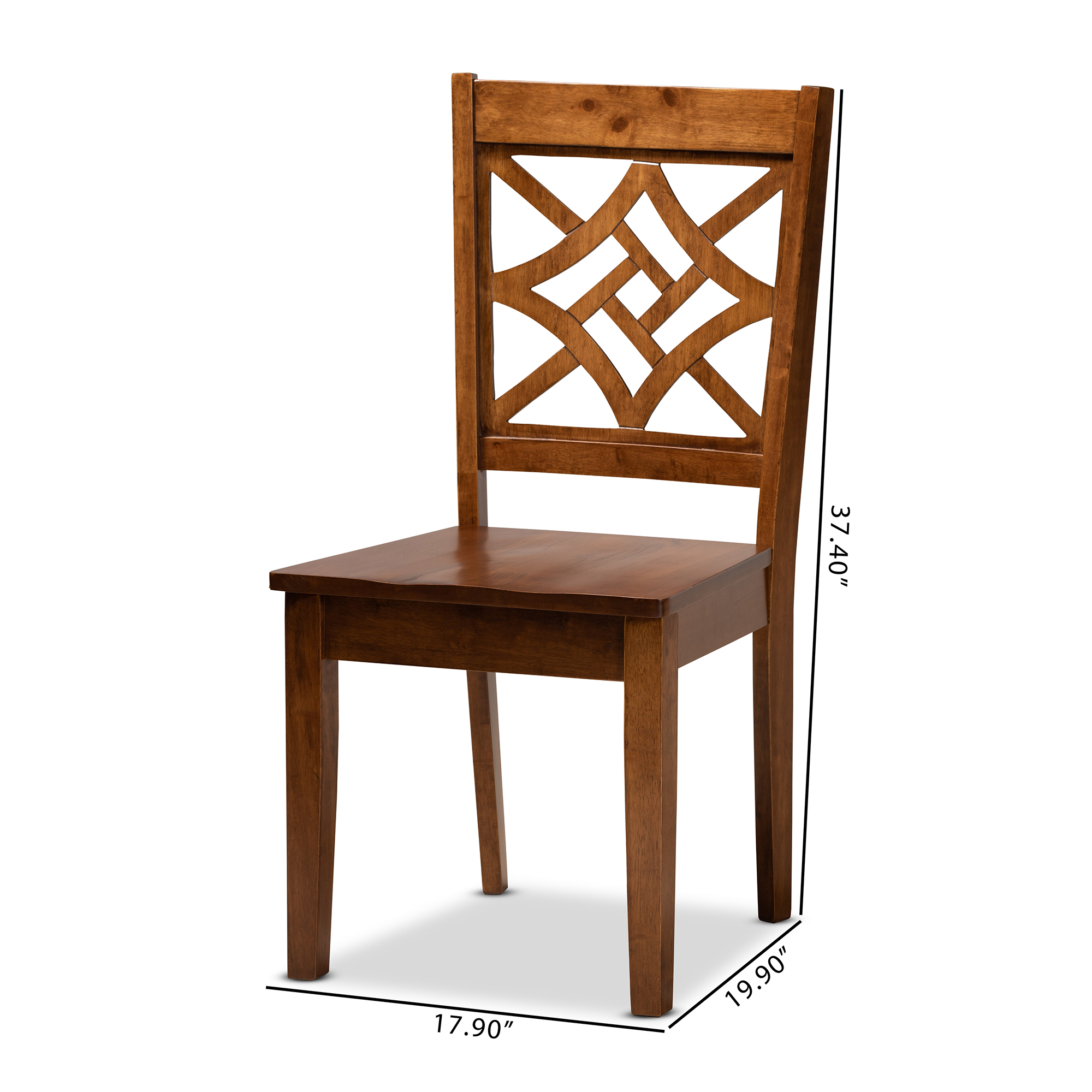 Baxton Studio Nicolette Dining Chair, Set of 2, Walnut Brown