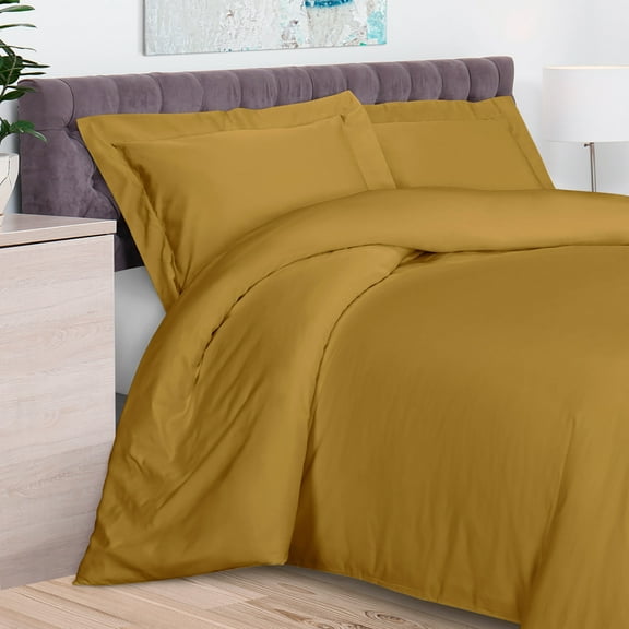 Superior 3-Piece Rayon From Bamboo Gold Duvet Set, Full/ Queen