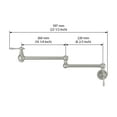thumbnail image 4 of Wall Mount Brushed Nickel Kitchen Pot Filler Brass and Stainless Steel 360° Rotation Kitchen Stove Faucet, 4 of 8